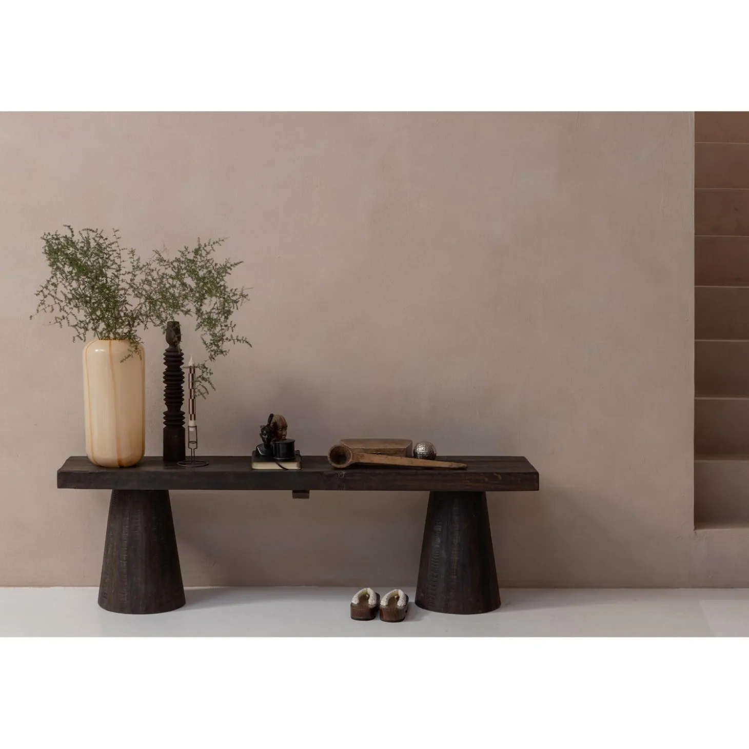 Arles vaas glas met streep naturel - Loft24.nl