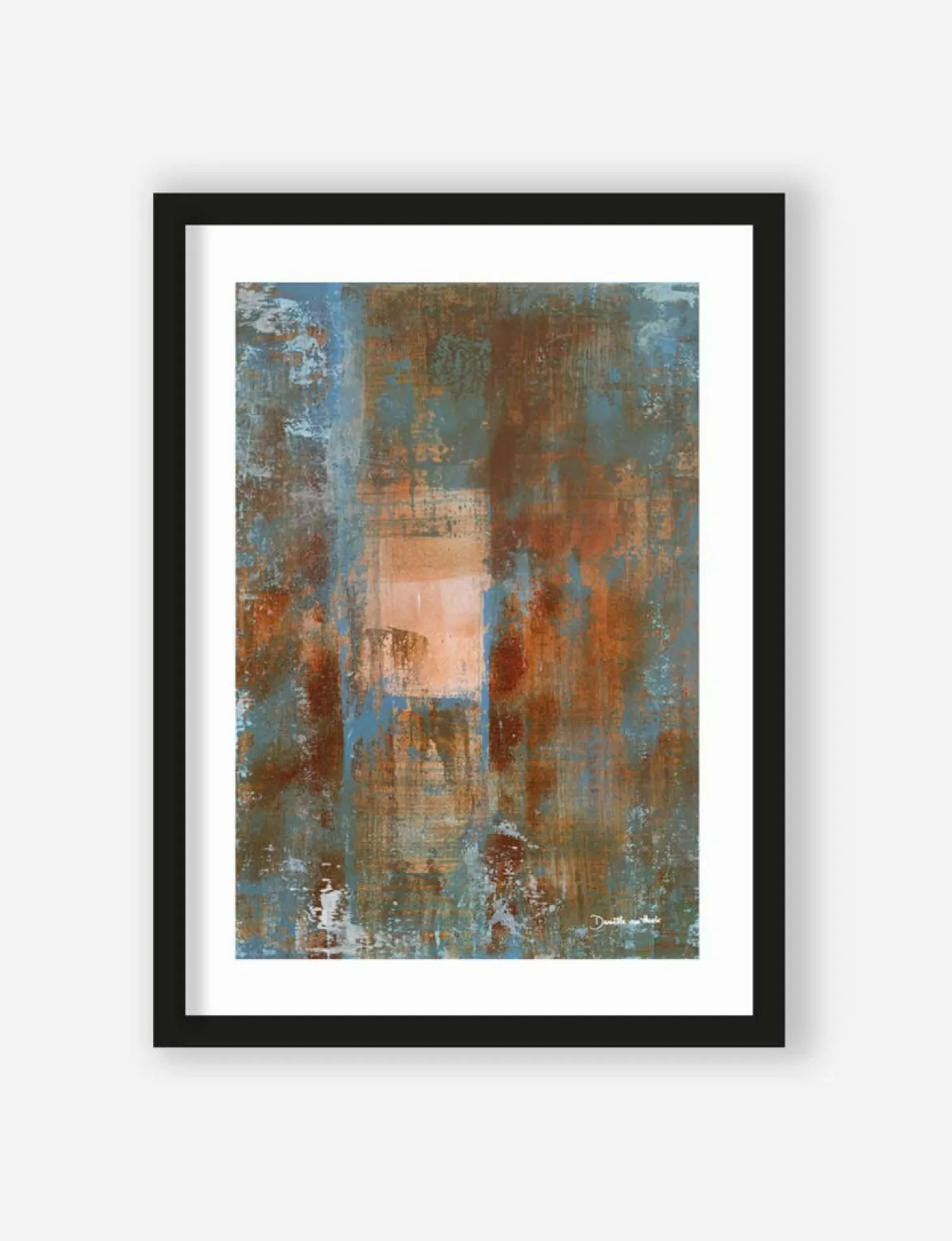 Art Print Blue Ocker Abstract 2 - zelf samenstellen - Loft24.nl