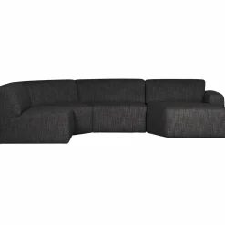 Avelon u-bank antraciet melange - Loft24.nl