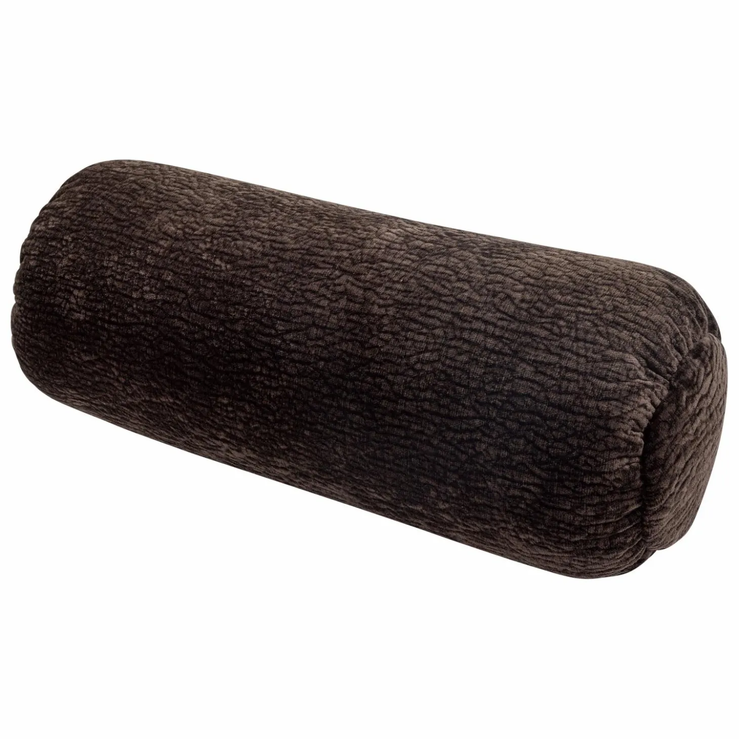 Baggy rolkussen 50xØ23cm 3d chenille donkerbruin - Loft24.nl