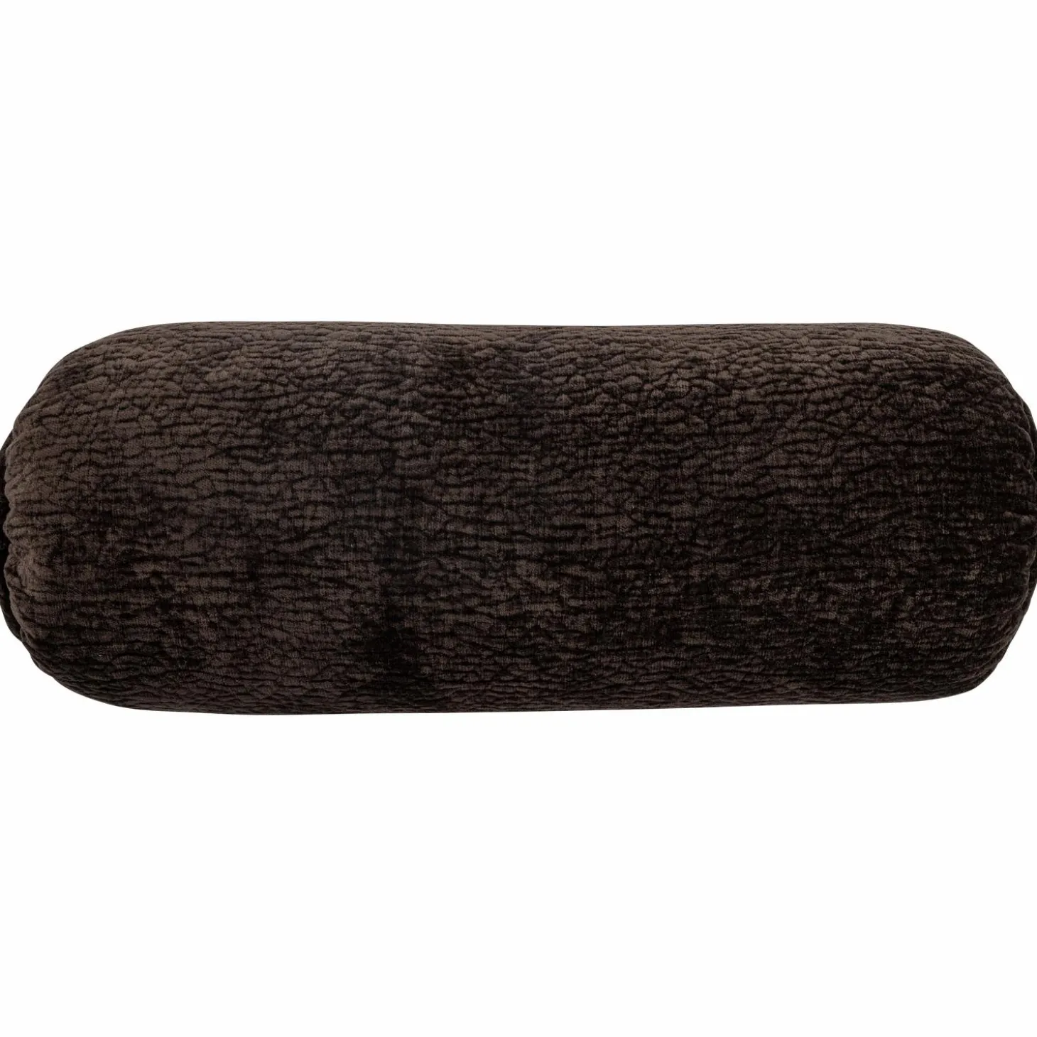 Baggy rolkussen 50xØ23cm 3d chenille donkerbruin - Loft24.nl
