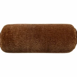 Baggy rolkussen 50xØ23cm 3d chenille middenbruin - Loft24.nl