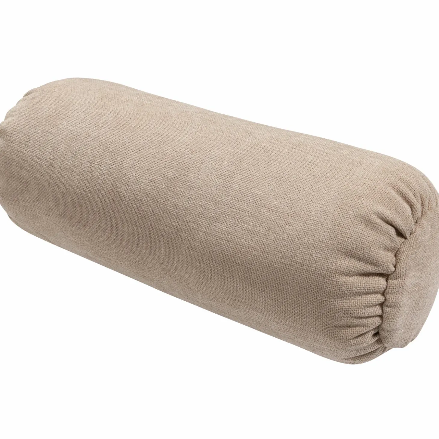 Baggy rolkussen 50xØ23cm geweven chenille zand - Loft24.nl