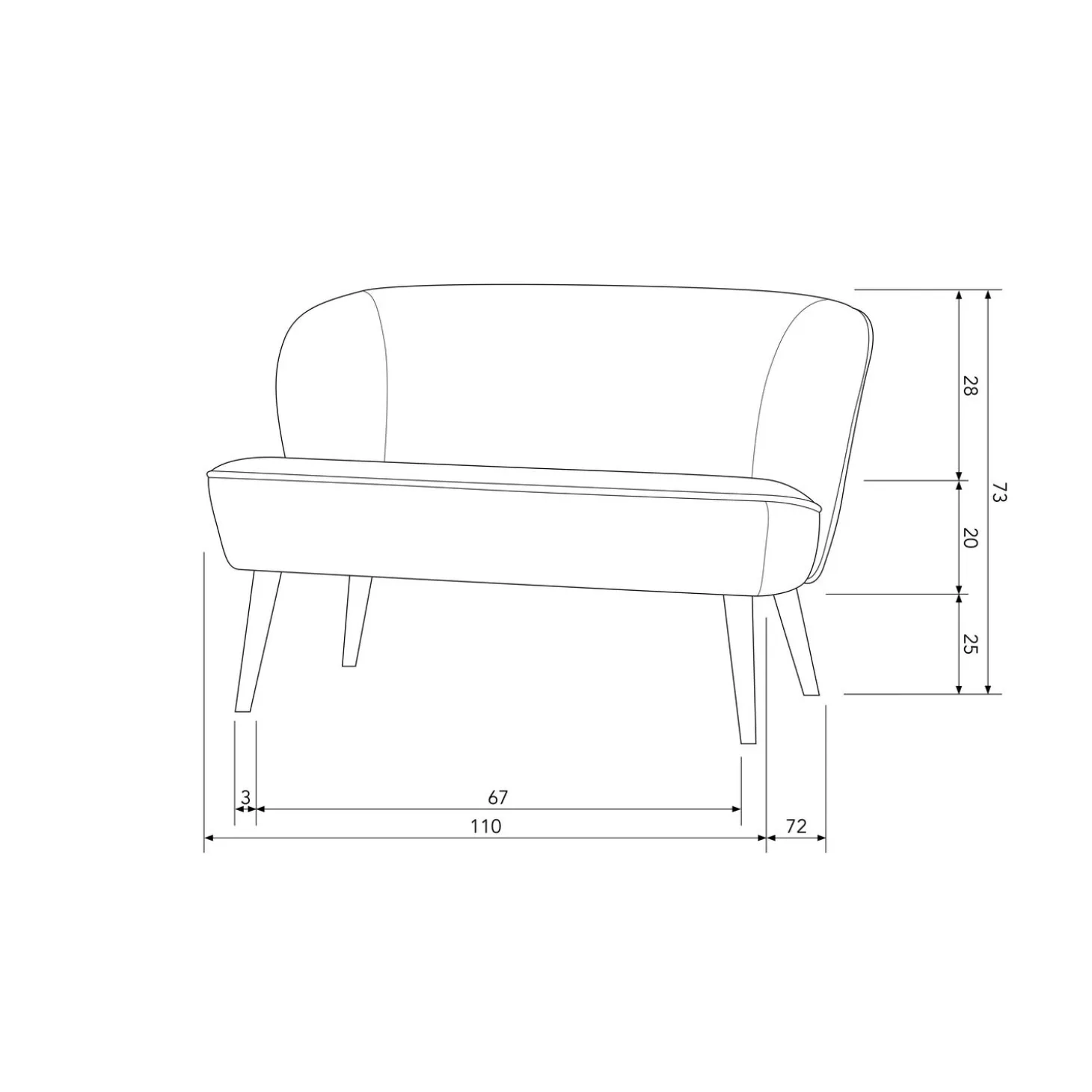 Bankje Sara Bouclé, kleur Crème - Loft24.nl