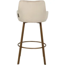 Barkruk Cressida Velvet - Khaki zithoogte 75cm - Loft24.nl
