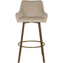 Barkruk Cressida Velvet - Khaki zithoogte 75cm - Loft24.nl