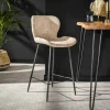 Barkruk Ronde Buis Bouclé Zandkleur (zithoogte 67 cm) - Loft24.nl
