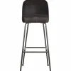 Barkruk Vogue Leder - Zwart (zithoogte 80cm) - Loft24.nl
