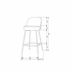Barkruk Vogue Leder - Zwart(zithoogte 65cm) - Loft24.nl