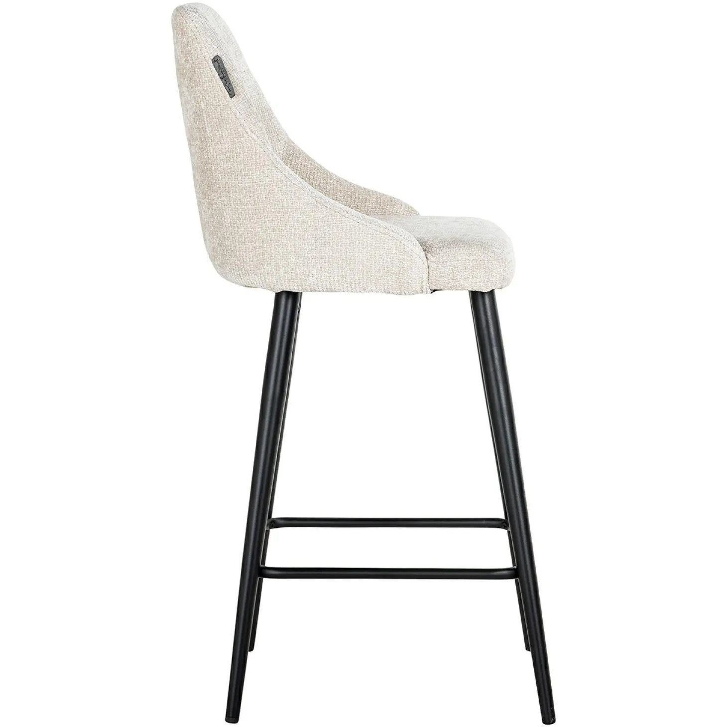 Barstoel Brooke Chenille Creme - zithoogte 67cm - Loft24.nl