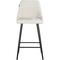 Barstoel Brooke Chenille Creme - zithoogte 67cm - Loft24.nl