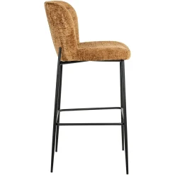 Barstoel Darby Chenille Cognac - zithoogte 76cm - Loft24.nl