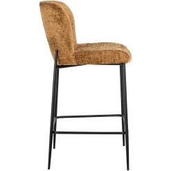 Barstoel Darby Chenille Cognac - zithoogte 68cm - Loft24.nl