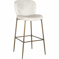 Barstoel Darby Chenille Creme - zithoogte 76cm - Loft24.nl