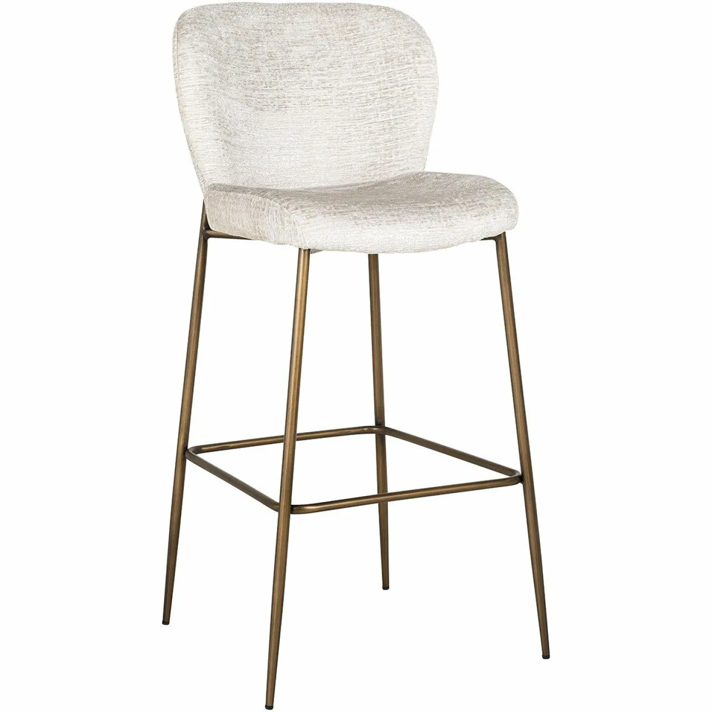 Barstoel Darby Chenille Creme - zithoogte 76cm - Loft24.nl