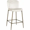 Barstoel Darby Chenille Creme - zithoogte 68cm - Loft24.nl