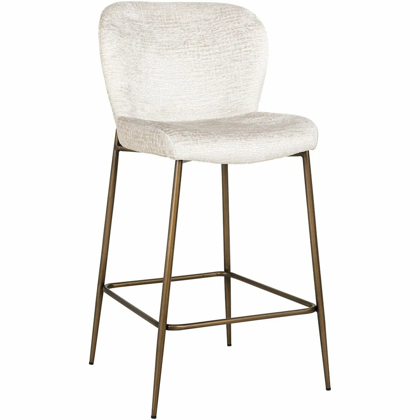 Barstoel Darby Chenille Creme - zithoogte 68cm - Loft24.nl