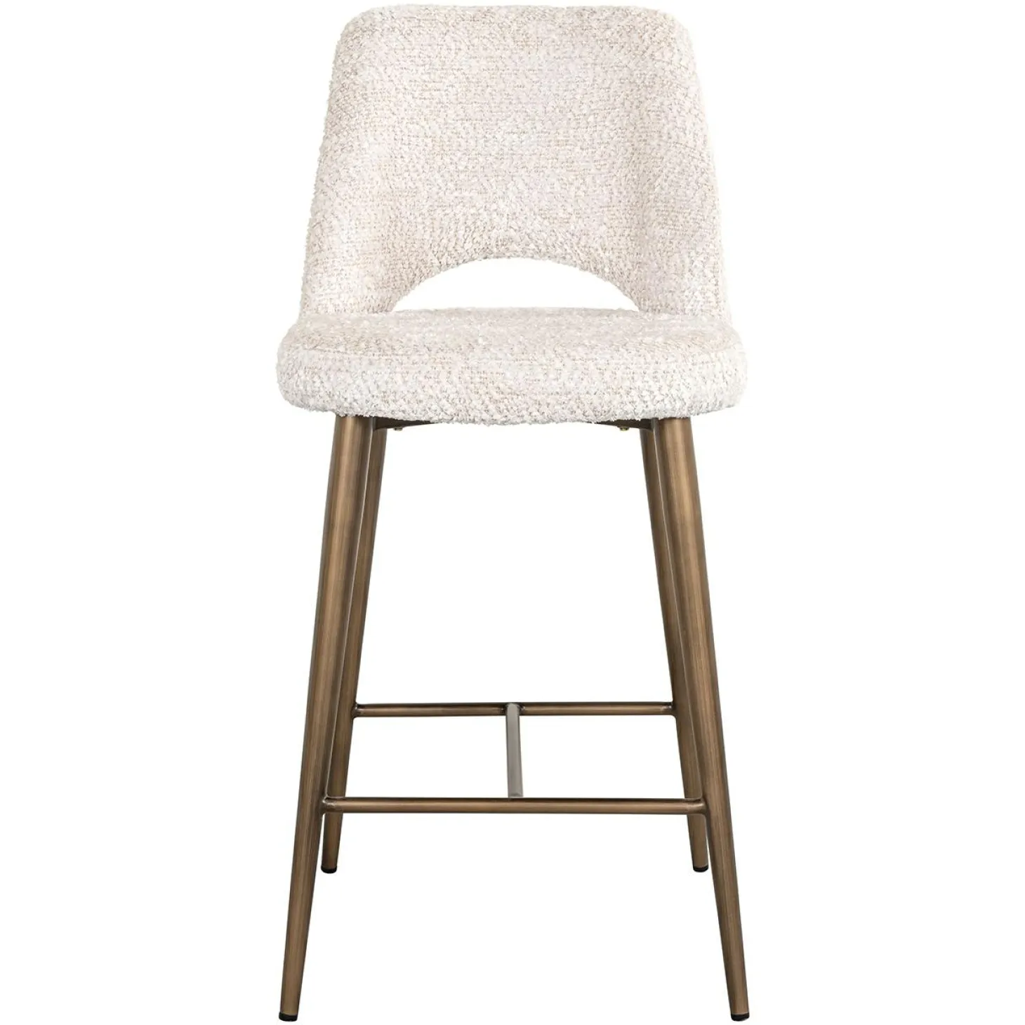 Barstoel Delphine Chenille Crème - zithoogte 66,5cm - Loft24.nl
