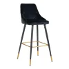 Barstoel Imani Velvet Zwart - zithoogte 77cm - Loft24.nl