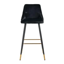 Barstoel Imani Velvet Zwart - zithoogte 77cm - Loft24.nl