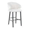 Barstoel Indigo Bouclé Wit - zithoogte 76cm - Loft24.nl