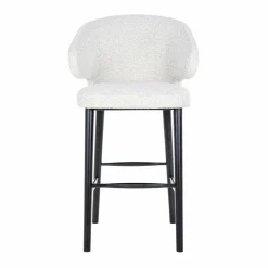 Barstoel Indigo Bouclé Wit - zithoogte 76cm - Loft24.nl