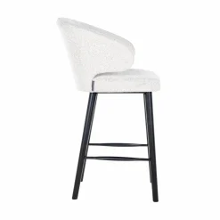 Barstoel Indigo Bouclé Wit - zithoogte 76cm - Loft24.nl