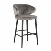 Barstoel Indigo Velvet stone - zithoogte 76cm - Loft24.nl