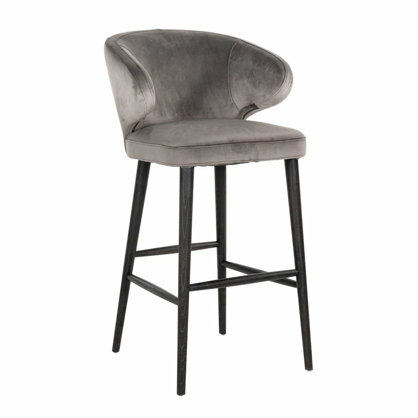 Barstoel Indigo Velvet stone - zithoogte 76cm - Loft24.nl