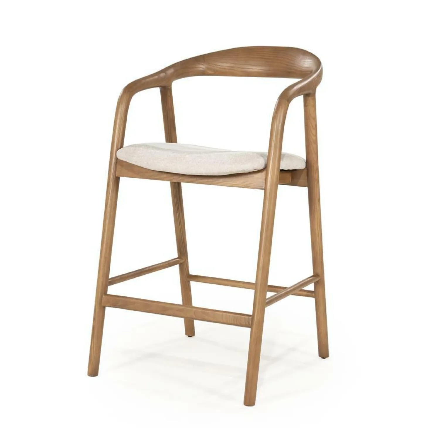 Barstoel Rayven Essen en stof Lichtbruin (zithoogte 65cm) - Loft24.nl