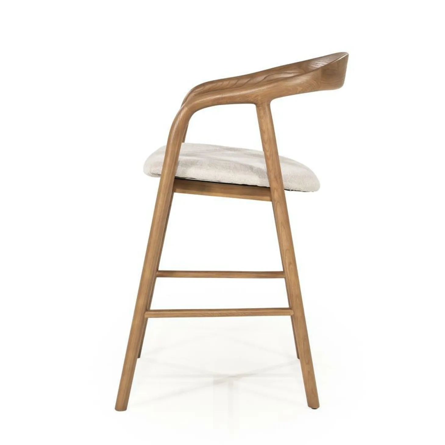 Barstoel Rayven Essen en stof Lichtbruin (zithoogte 65cm) - Loft24.nl