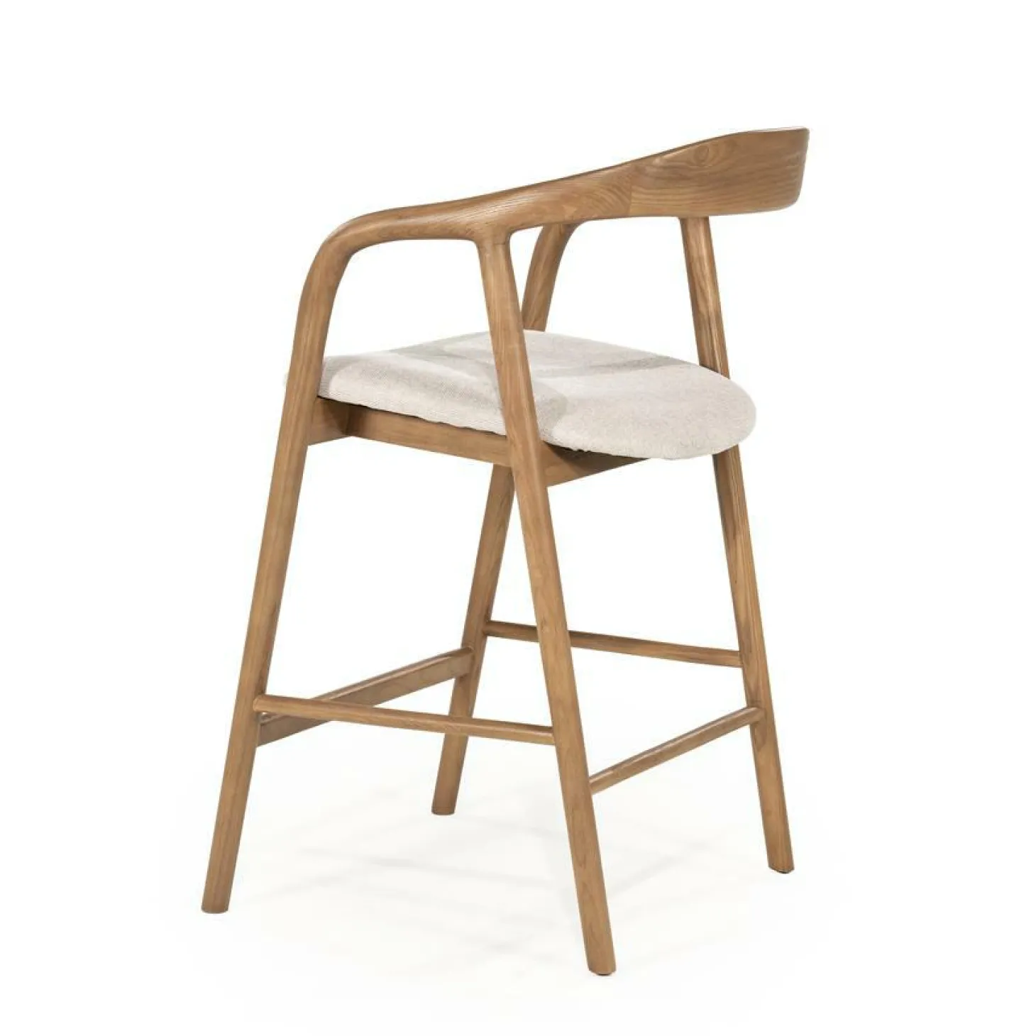 Barstoel Rayven Essen en stof Lichtbruin (zithoogte 65cm) - Loft24.nl