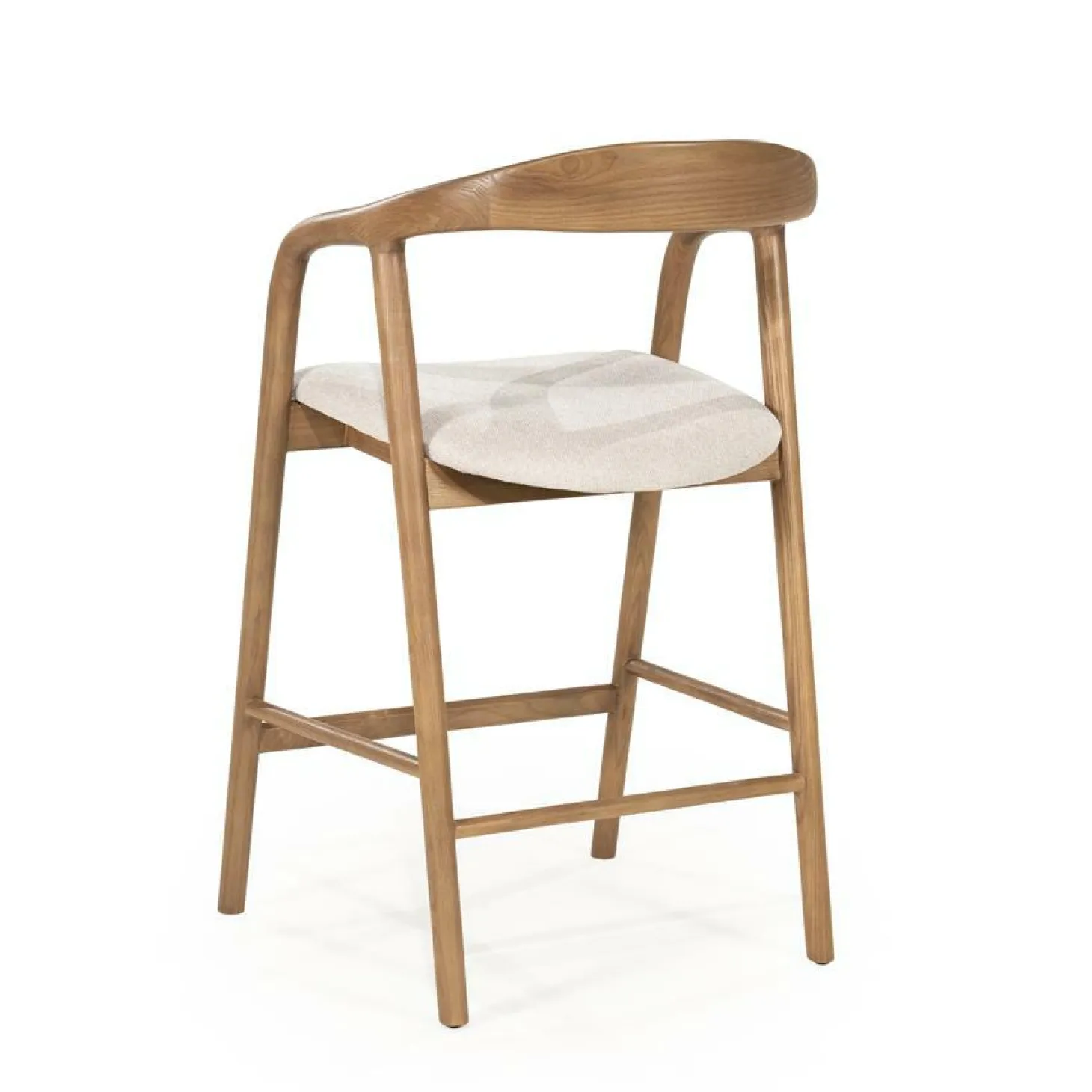Barstoel Rayven Essen en stof Lichtbruin (zithoogte 65cm) - Loft24.nl