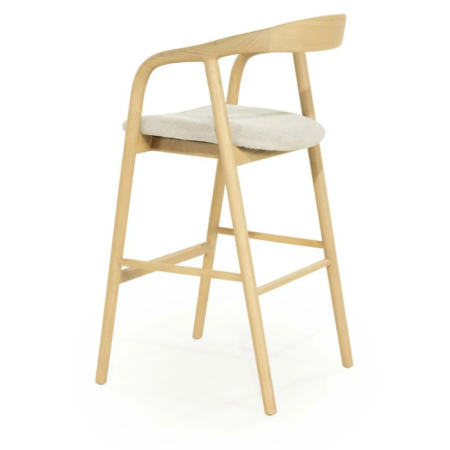 Barstoel Rayven Essen en stof Naturel (zithoogte 75cm) - Loft24.nl