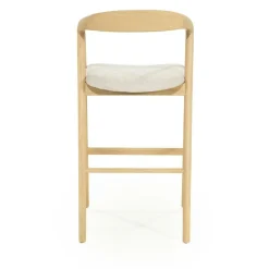 Barstoel Rayven Essen en stof Naturel (zithoogte 75cm) - Loft24.nl