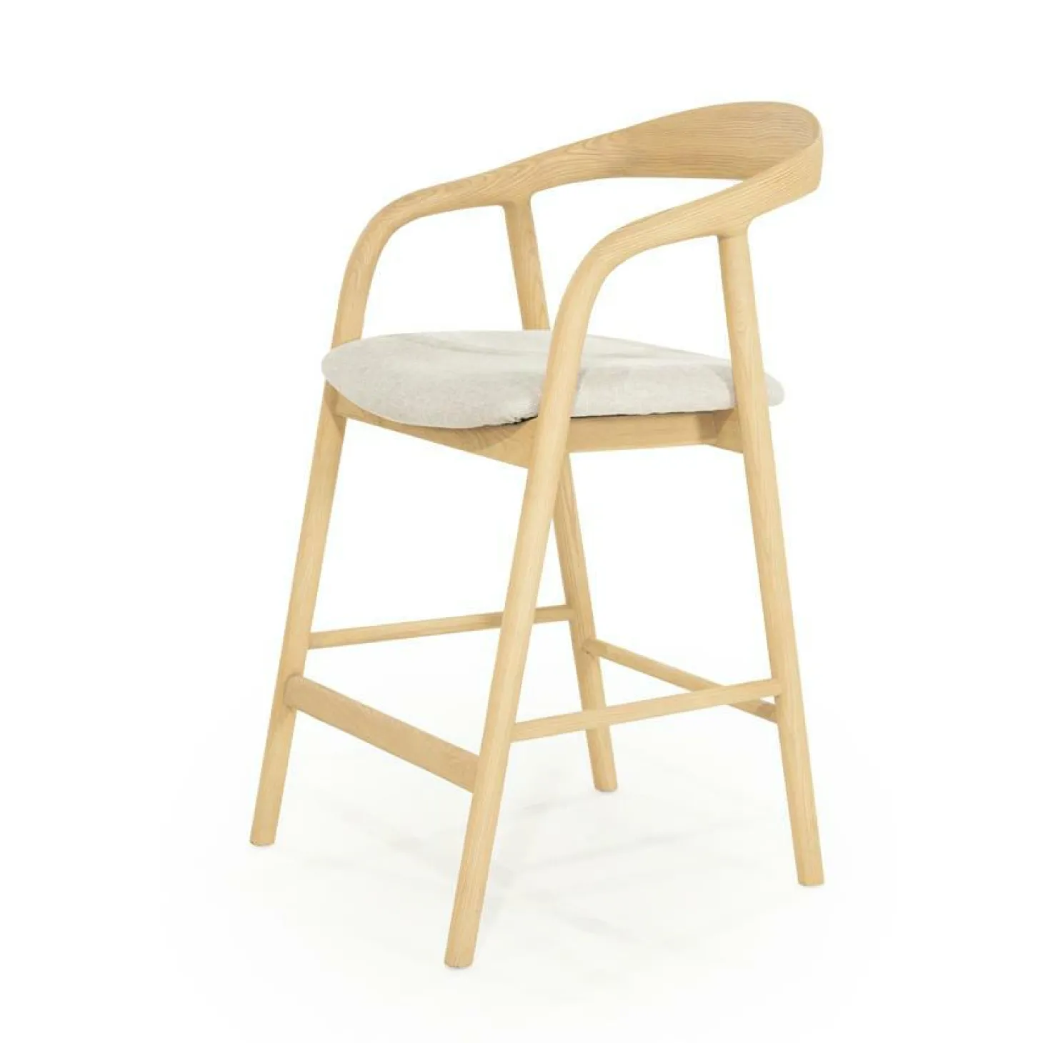 Barstoel Rayven Essen en stof Naturel (zithoogte 65cm) - Loft24.nl