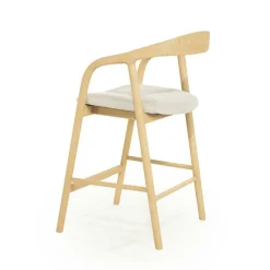 Barstoel Rayven Essen en stof Naturel (zithoogte 65cm) - Loft24.nl