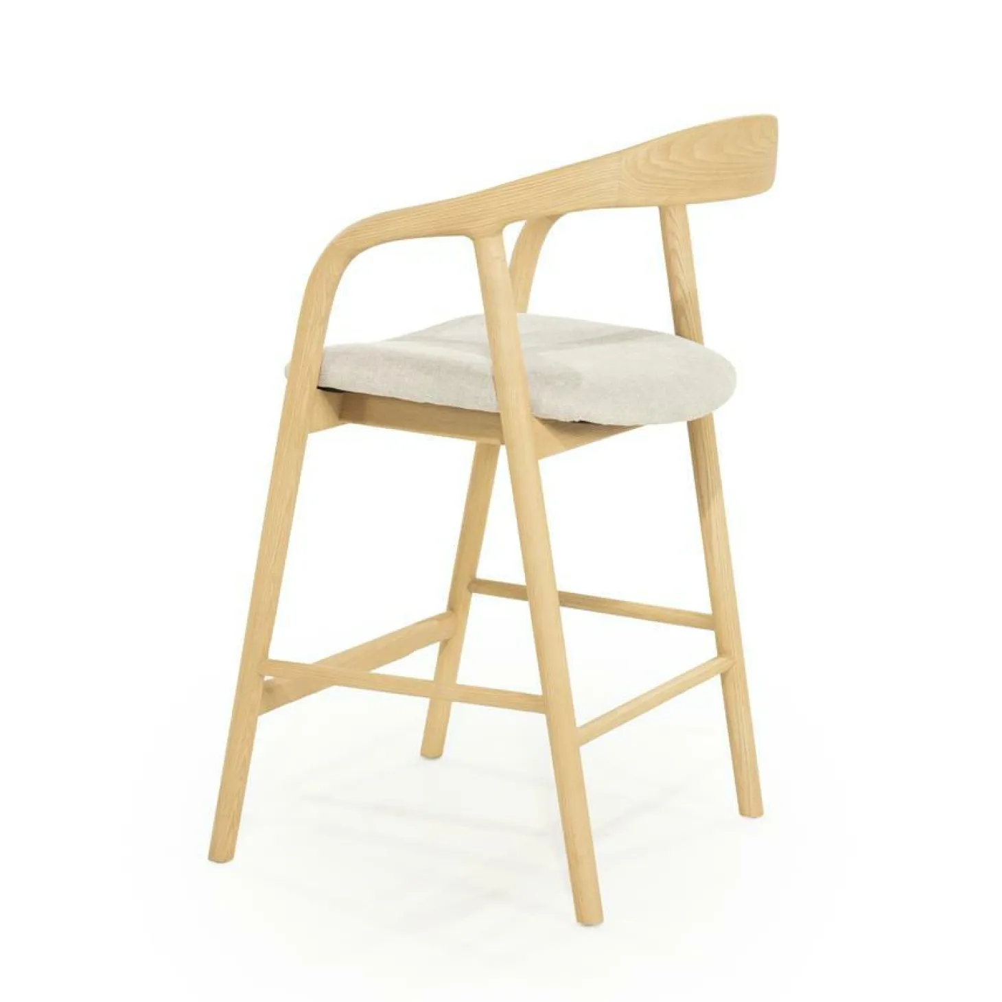 Barstoel Rayven Essen en stof Naturel (zithoogte 65cm) - Loft24.nl