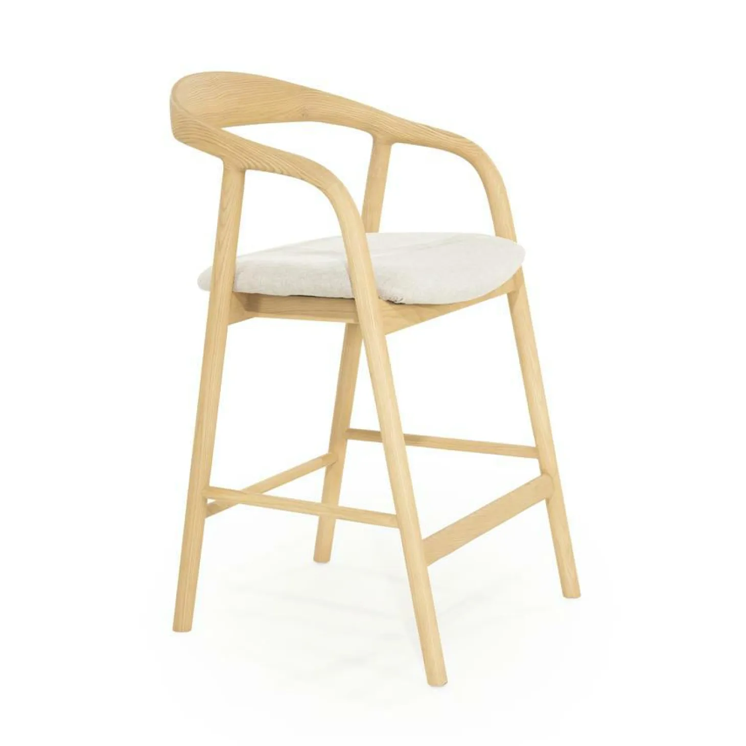 Barstoel Rayven Essen en stof Naturel (zithoogte 65cm) - Loft24.nl