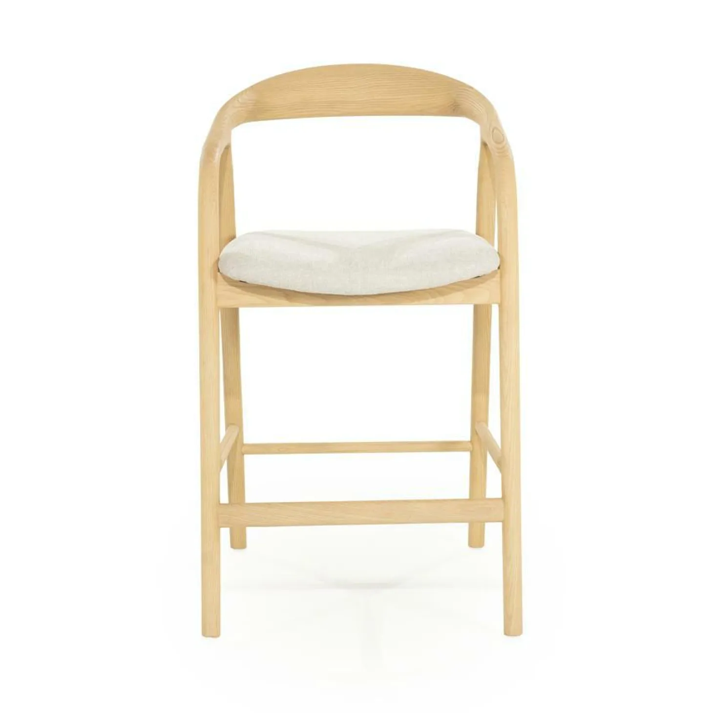 Barstoel Rayven Essen en stof Naturel (zithoogte 65cm) - Loft24.nl
