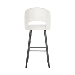 Barstoel Savoy Boucle Wit - zithoogte 82cm - Loft24.nl