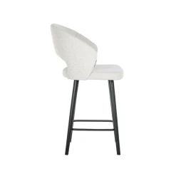 Barstoel Savoy Boucle Wit - zithoogte 68cm - Loft24.nl