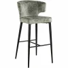 Barstoel Taylor Chenille Groen - zithoogte 76cm - Loft24.nl