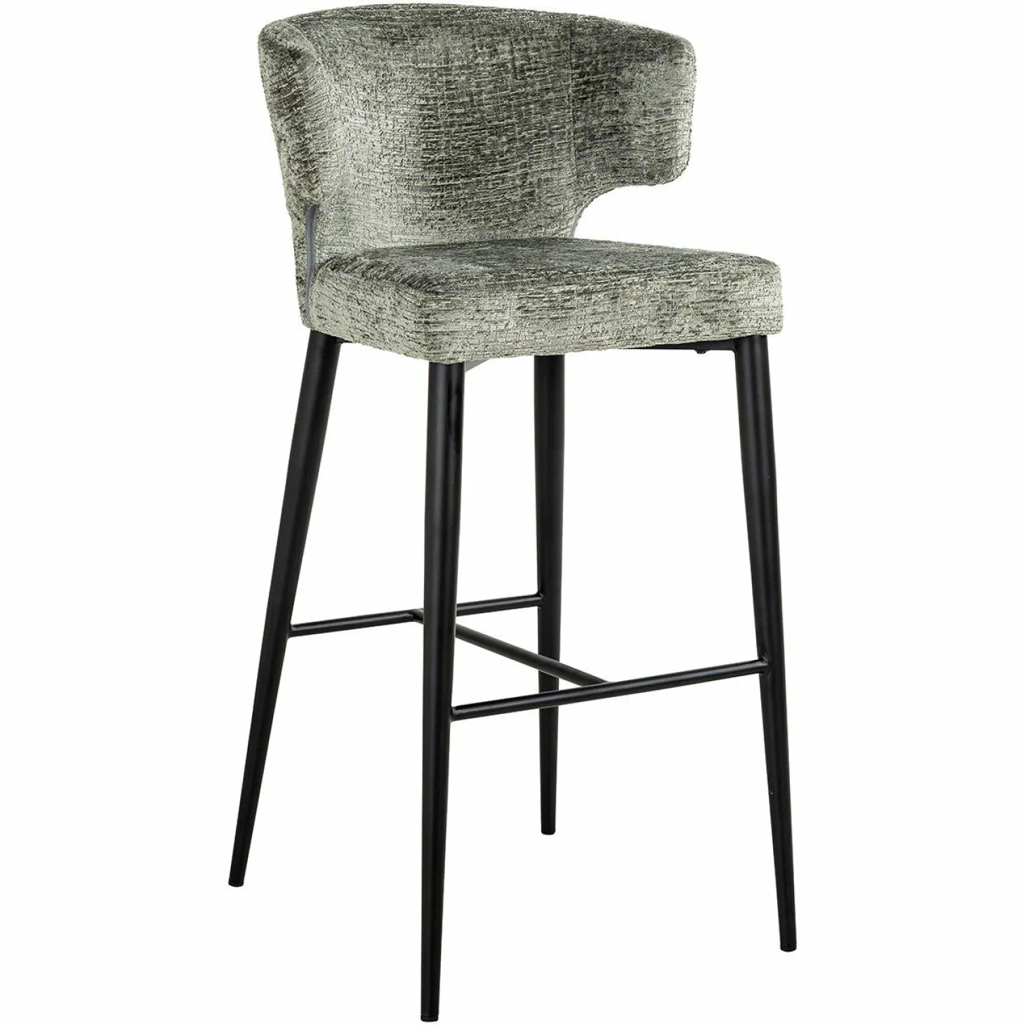 Barstoel Taylor Chenille Groen - zithoogte 76cm - Loft24.nl
