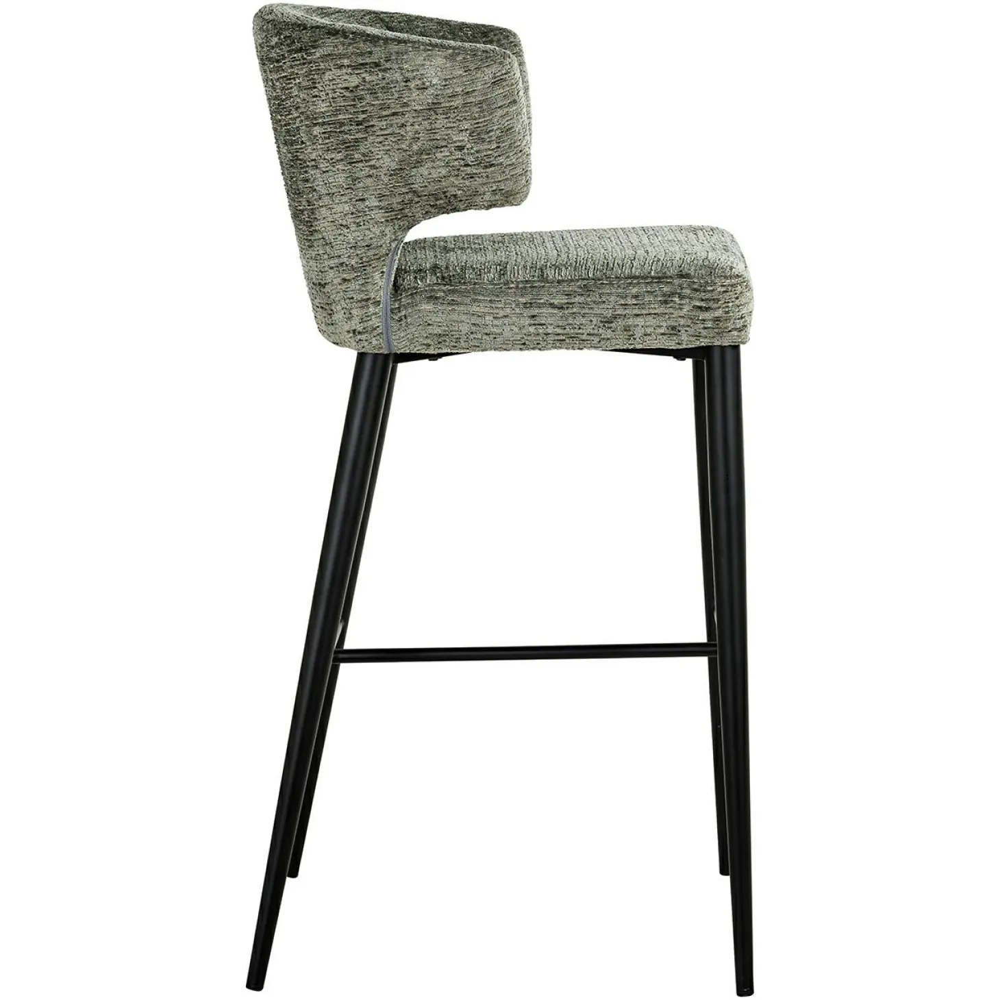 Barstoel Taylor Chenille Groen - zithoogte 76cm - Loft24.nl