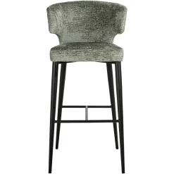 Barstoel Taylor Chenille Groen - zithoogte 76cm - Loft24.nl
