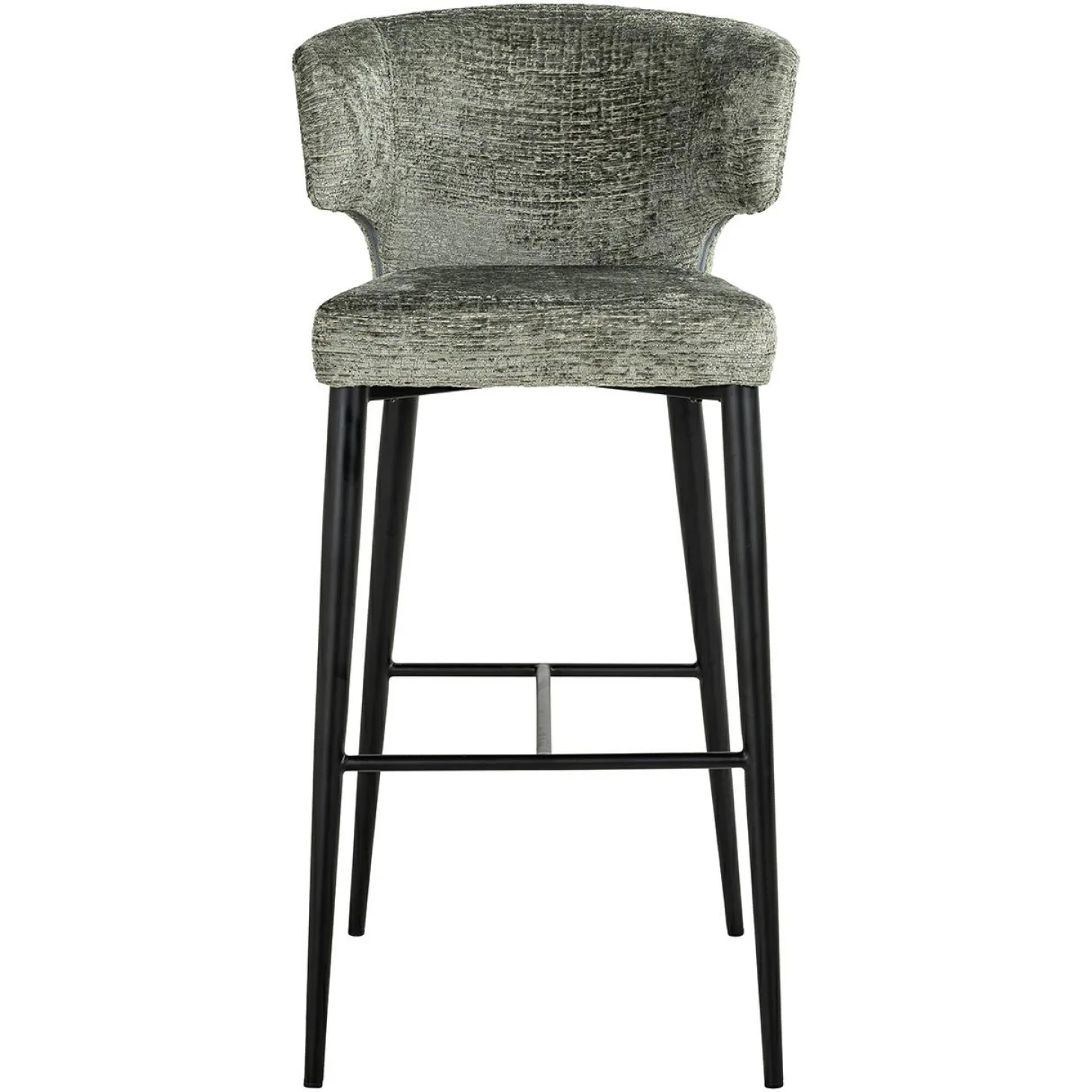 Barstoel Taylor Chenille Groen - zithoogte 76cm - Loft24.nl