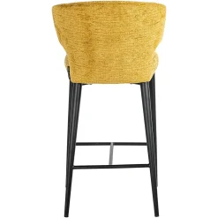 Barstoel Taylor Chenille Mosterdgeel - zithoogte 67cm - Loft24.nl