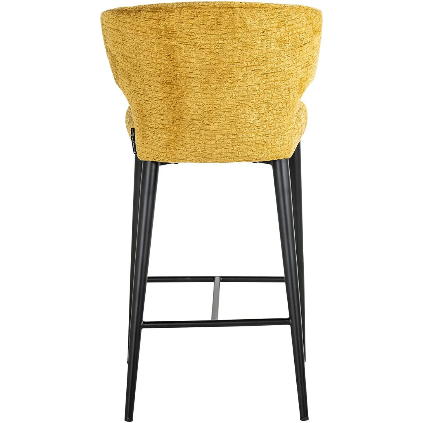 Barstoel Taylor Chenille Mosterdgeel - zithoogte 67cm - Loft24.nl