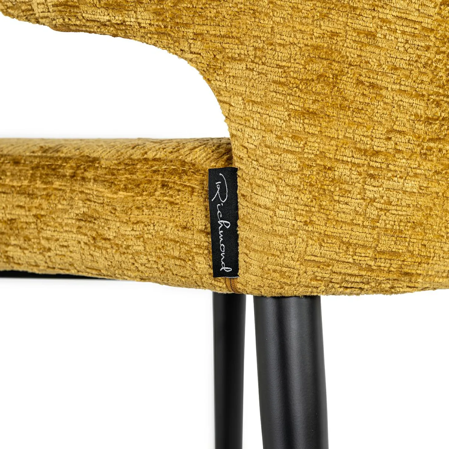 Barstoel Taylor Chenille Mosterdgeel - zithoogte 67cm - Loft24.nl